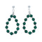 Sterling Silver Malachite Bead Post Dangle Earrings X10275